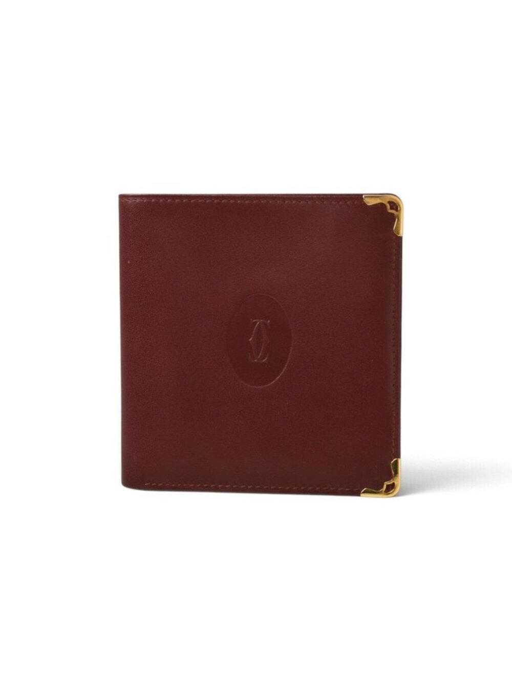 Cartier Fold Wallet Bifold Vintage Billfold Must de Cartier Bordeaux